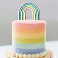 3D Cloud Rainbow Design Cake Toppers, Suitable For Party, Birthday, Wedding Cake Decorations. (This Product Cannot Be In Direct Contact With Food, It Needs To Be Placed In A Transparent Plastic Tube And Separated From The Food!) - Outer Ring Purple - View 4