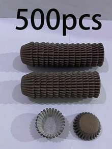 100 cái/200 cái/300 cái/500 cái/1000 cái Giấy lót bánh cupcake mini màu nâu, cốc giấy cupcake, cốc nướng đáy tròn chống dầu mỡ cho bánh muffin và bánh ngọt - Vật dụng cần thiết cho nhà bếp - Xem 8
