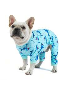1pc Pineapple Print Pet Pajama - Baby Blue - View 4