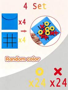 1/3/4/6/8/12 Sets Tic Tac Toe Board Game, Mini Noughts And Crosses, Birthday Party Favors, Classic Toys, Stocking Stuffers, Christmas Gifts With Envelopes, Random Colors, Suitable For Boys, Girls, Holidays, Birthdays, Parties, Christmas, Halloween, Carnival, Adding Color To Life - Multicolor - View 9