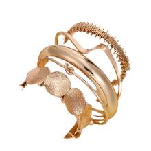 5pcs Vintage Exaggerated Luxury Geometric Design Wide Metal Gold Bangle Set, Suitable For Everyday Wear And Gifting - Silver - View 7