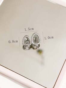 1 pieza Joyería dental única de arco/cuadrado/barra hueca con circonita, accesorio de moda clásico de hip-hop, unisex, accesorio elegante para fiestas y uso diario - Multicolor - Ver 3