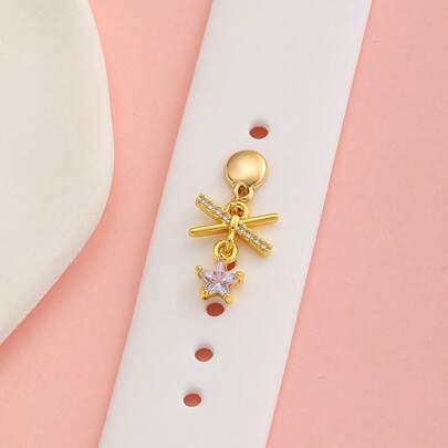 1pc Cute Summer Versatile Sweet Pink Blue Purple Green Shell Der Watch Band Charm For Kids & Girls For Watch Band Der, Strap Decorative Studs (Band Not Included)
