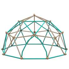 MERAX 12ft Geometric Dome Climber Play Center, Kids Climbing Dome Tower With Hammock, Rust & UV Resistant Steel Supporting 1000 LBS - Coffee + Green - View 9