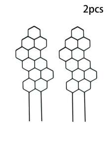Treliça para plantas trepadeiras em formato de favo de mel (2 unidades), suporte para plantas, ideal para vasos de trepadeiras e flores, economiza espaço em jardins internos e externos, suporte perfeito para o crescimento saudável das plantas, treliça decorativa que auxilia na melhor fixação, decoração de jardim, suporte para plantas - A - Ver 8