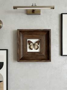 1pc Decorative Picture Frame, Suitable For Small Artwork Decoration, High Quality For Living Room, Bedroom, Dining Room, Cabinet Hanging (No Painting, No Butterfly) - Brown - View 3