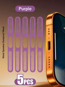 5个金属扬声器防尘罩，适用于 17 Pro Max/17 Air/16 Pro Max/16/15/14/13/12系列，采用耐用金属材料制成，有黑色/银色/宇宙橙/金色/绿色/红色/蓝色/紫色/沙漠钛等颜色可选。 - 彩色 - 查看 9