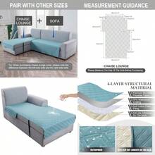 Genina - Funda de Sofá en Forma de L Fundas de Sofá Seccional con Chaise Fundas de Sofá Impermeables y Lavables para Chaise Lounge Derecho en Forma de L Fundas Antideslizantes para Sofás Amigables - Azul claro - Ver 1
