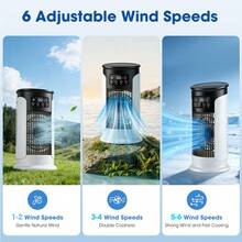 Hailicare Summer Portable Spray Cooling Fan 6 Wind Speeds 6 Speed Timer 7-Color Light Personal Air Cooler Humidifier 2 Ice Packs 300ml Water Tank USB Powered For Home Office - Desk Fan - View 2