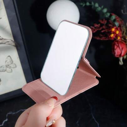 1 chiếc gương trang điểm mini hình trái tim đính đá, có thể gập lại, gương trang điểm di động tiện dụng cho gia đình, ký túc xá, du lịch, quà tặng cho phụ nữ, phù dâu, sinh nhật, tiệc tùng, ngày lễ, vật trang trí.