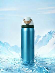 Owa Laa Frozen Blue Large Capacity Stainless Steel Water Bottle,32oz/945ml,With A Straw,Exquisite Appearance,Keeps Drinks Hot Or Cold,Can Hold Iced Drinks And Water,Suitable For Leisure,Work,Sports,Indoors And Outdoors,Perfect Gift Choice - frozen blue - 查看 3