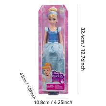 Mattel 公主娃娃，时尚可动娃娃，配有闪亮服装和配饰，电影玩具，HLW06 - Cinderella - 查看 7