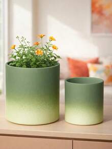 1pc Dopamine Gradient Flower Vase/Planter, Suitable For Indoor/Outdoor Garden Balcony Plants, Colorful Flower Pot, Home Decor/Gift - 1PC - View 5