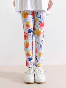 4pcs Girls' Casual Skinny Leggings, Stretchy Fitted Ankle Pants, Comfortable Wear For Daily, Spring/Summer - Multicolor - View 9