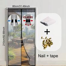 1pc Magnetic Mesh Curtain, Anti-Mosquito Net, Pet Friendly Scratch Resistant, Lace Trim Design, Suitable For Bedroom, Kitchen, Balcony, Etc. - Mesh Lace - View 13