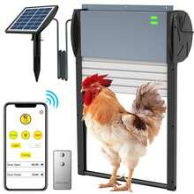 Automatic Chicken Door Solar, With APP Timer,Anti-Pinch & Light Sensor,Remote Control Automatic Chicken Door 5Modes,Charge With Solar Panel & USB,(Brown) - One-size - View 8