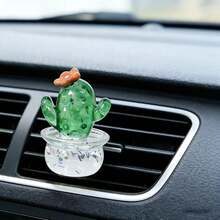 1/2/4pcs Mini Transparent Acrylic Succulent Car Air Vent Clip Fragrance Diffuser, Faux Succulent Interior Decor, Car Air Freshener - Plant - View 7