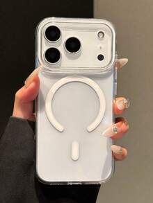 Luxury High Transparency PC Magnetic Phone Case Compatible With IPhone 17Pro Max 17 16 15 14 Pro Max For Wireless Charge Shockproof Cover - White - View 5