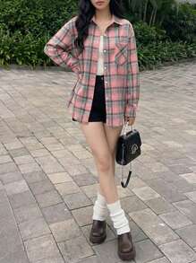 Rikumo New Casual Fashion Plaid & Striped Blouse For Women Spring - Multicolor - View 1
