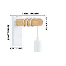 1 pieza Lámpara de pared de madera vintage, Lámpara de pared colgante minimalista moderna E27, Adecuada para decoración del hogar, mesita de noche, iluminación de dormitorio, iluminación de escalera retro - Negro - Ver 11