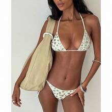 New Two-Piece Swimsuit Bikini Button Sexy Beachwear - White - View 8