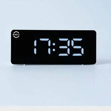 1pc Large Display Electronic Alarm Clock, Loud Volume, USB Port, Temperature Display, Multi-Mode Adjustable Lighting Timer, Suitable For Home, Office, Hotel, RV, Great For Halloween & Christmas Gifts (Batteries Not Included) - Multicolor - View 4