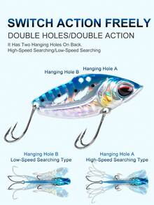 KINGDOM 1PC Metal VIB Sinking Fishing Bait 8g/10.5g/14g 37mm/41mm/46mm Far Casting Long Distance Fishing Bait Suitable For Freshwater And Saltwater - Multicolor - View 4