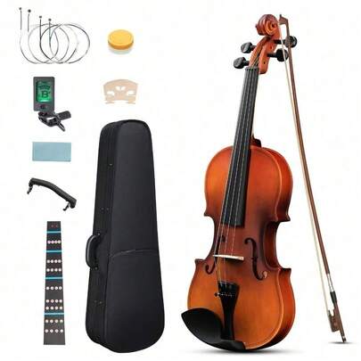 This Brand-New 3/4 Full-Size Acoustic Violin Features A Natural Wood Finish And Smooth Sound, Ideal For Students, Beginners, And Daily Practice. The Complete Kit Includes A Hard Case, Bow, And Rosin For Ready-To-Play Convenience.