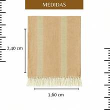 Manta Decorativa Casal Algodão - Toque Suave com Franjas - 2,40m x 1,60m - Caramelo - Visão 9