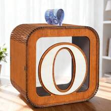 Hộp đựng tiền bằng gỗ khắc tên theo yêu cầu, heo đất tiết kiệm thiết kế sáng tạo, quà tặng ngày lễ và sinh nhật. - B - Xem 3