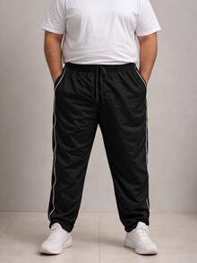 Kit Of 3 Units, Men's Pants, Tactel Plus Size, Special Size, G1 G2 G3, Reinforced Jogger, Elastic Waistband, Quick Drying, Casual Fashion, Sports Gym, With Pockets, Premium Comfort, Workout Clothes, Lightweight Fabric, Men's Kit, Long Shorts, Relaxation Pants, Basic Style. - 黑色/海軍藍/鉛灰色 - 查看 3