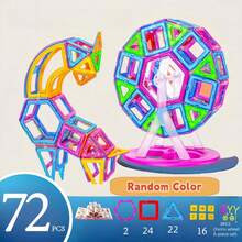 Bloques de construcción magnéticos de gran tamaño, juego de ladrillos magnéticos DIY, juego de construcción educativo, juguetes magnéticos STEM coloridos para niños y niñas, juego de construcción de diseñador, bloques de construcción, regalos para cumpleaños/fiesta/vacaciones (color aleatorio) (la imagen es solo para referencia), estudiante, papelería, útiles escolares - Multicolor - Ver 11