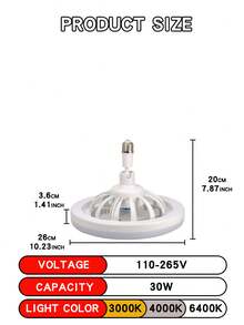 5-Blade 10-Inch LED Ceiling Fan Light With 360° Flexible Rotation, Remote Control, Aromatherapy Function, Upgraded Crystal Mask, Adjustable Color Temperature, Brightness And Wind Speed, Timer Function, Suitable For Bedroom, Living Room And Study - Five-blade Omnidirectional Fan Light - View 9