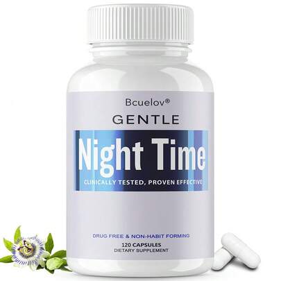  Bcuelov Sleep Dietary Supplement - Contains Magnesium, GABA, Chamomile, L-Tryptophan -  Healthy Sleep Support - Premium Formula, Easy To Swallow - 120 Capsules