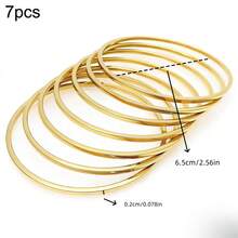 18K Gold Plated Stainless Steel Bracelet For Women, Fashionable Luxury Minimalist Basic Style Jewelry, Waterproof - Gold - 6.0 - 6.5 - View 9