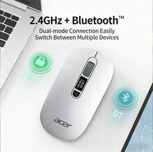 Acer 无线蓝牙鼠标，可充电，静音双模，轻巧便携，适用于商务、办公、家庭、平板电脑、笔记本电脑、台式电脑、智能手机 - 升级版 OMR060 - 查看 1