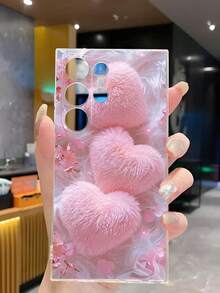 1个时尚优雅多心梅花透明软手机壳，兼容三星Galaxy A04e/12/A13/A14/A34/A50/A52/A53/A54/S21/S22/S23/S24/S25/S25 Ultra，平面印花图案，非莫桑石材质 - 無色 - 查看 5