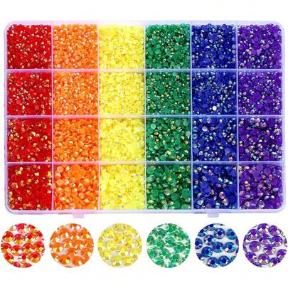 13.200 viên đá giả kim cương giả bằng nhựa, 6 màu, kích thước 3/4/5mm, dùng cho đồ thủ công, cốc, mũ, gậy cổ vũ, thẻ tên, trang trí DIY (Đá giả kim cương cầu vồng)