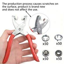 200pcs Metal Sewing Buttons & 1 Snap Plier Set - Easy DIY Clothing Button & Snap Installation - Multicolor - View 11