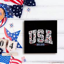 1pc USA Patriotic Decor July 4th Box Sign Independence Day Patriotic Labor Day Box Wood Plaques Desk Décor American Flag Wooden Sign 4th Of July Woods Decoration 250th Anniversary 4th Of July Decor Wood Box Sign Desk Decor White/Black 5x5in(12.4x12.4cm) - 1PC - Xem 8