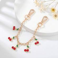1pc Cherry Metal Wallet Chain Extender Accessory, Suitable For Crossbody Bag Strap Chain - Gold - View 9