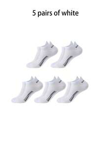 5 pares de calcetines de unicolor simple, transpirables y cómodos, que absorben el sudor, adecuados para - Multicolor - Ver 8
