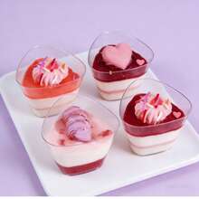 Bộ 10/25 cốc tráng miệng 5oz, cốc tiramisu, cốc nhựa trong suốt đựng bánh, cốc tròn đựng món khai vị, dùng cho trái cây, bánh pudding, mousse, kem, tiệc tùng, đám cưới, Ngày Valentine, Năm mới. - Nhiều màu sắc/kiểu dáng ngẫu nhiên - Xem 3
