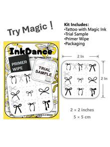 1 Set "Mini Arco" Tatuaje de Tecnología Revolucionaria, Tatuaje Semipermanente, Tatuaje Temporal, Tatuaje de Mano para Hombres, de Larga Duración, Tatuaje Realista, Resistente al Agua, Material a Base de Plantas MNF102 - Negro - Ver 3
