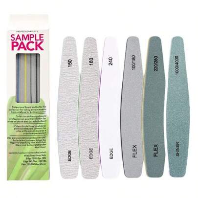 6pcs/Set 100/150/180/220/240/280 Grit Nail Files, Suitable For Nail Art, Nail Buffing, Sanding Blocks, Nail Files, Applicable For Home And Salon, Nail Care Products, Nail Tools, Nail Art Tools, Back To School Season, Manicure, Applicable For Nail Stickers