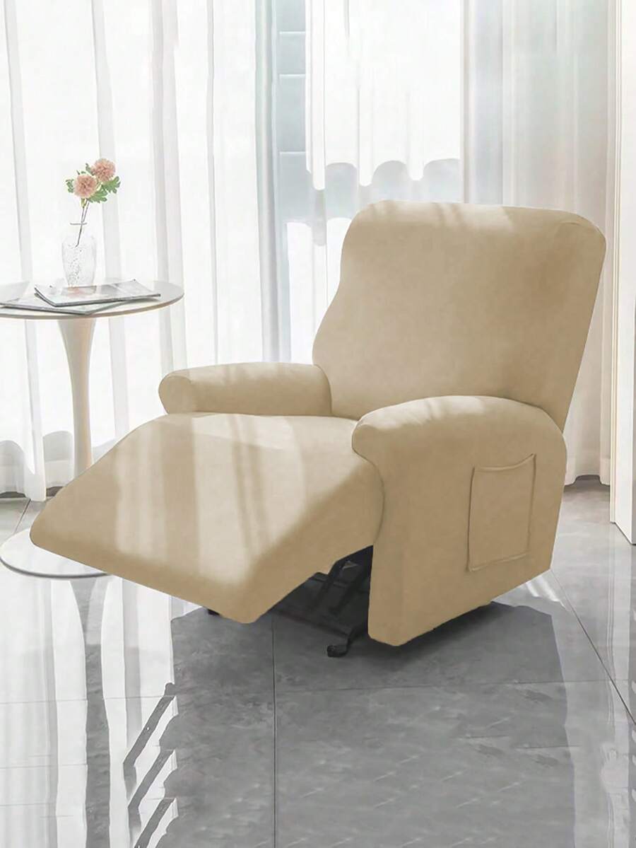 1/2/3件装牛奶丝沙发套，加厚弹力，防水防尘，耐磨猫爪纹，防滑沙发套，美式风格，适用于客厅、卧室等场合 - 米色 - 查看 1