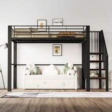 Kids Bed Frames, Headboards & Footboards - Black + Metal & Wood + 140cm*200cm-1 - View 5