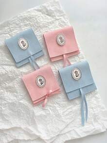 1/5 túi quà dây rút màu hồng, túi đựng quà tối giản bằng sợi polyester, thích hợp cho tiệc tùng, ngày lễ, tựu trường, Ngày Valentine. - Nhiều màu - Xem 2