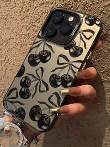 1 chiếc ốp lưng điện thoại chống sốc in hình quả anh đào IMD thời trang, thích hợp làm quà tặng dịp lễ, tương thích với Apple XS/XS Max/XR/11/12/13/14/14 Plus/15/15 Plus/16/16 Plus/17 và các dòng máy khác. - trắng - Xem 2