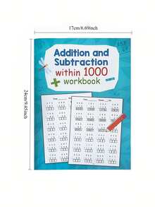 32 Pages Addition And Subtraction Practice Workbook, Numeric Range Up To 1000, Math Writing Exercise Book, Math Practice Sheets, Learning Activity Worksheets, School Learning And Educational Writing Aid, Back To School Essential - Multicolor - View 4
